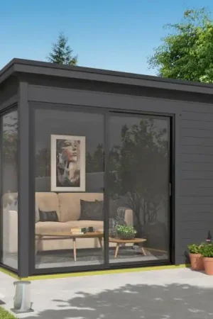 Koopje Outdoor Life Tuinhuis Julia 295 x 295 cm Carbon Grey